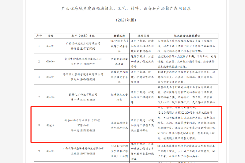 廣西住房城鄉(xiāng)建設(shè)領(lǐng)域技術(shù)、工藝、材料、設(shè)備和產(chǎn)品推廣應(yīng)用目錄